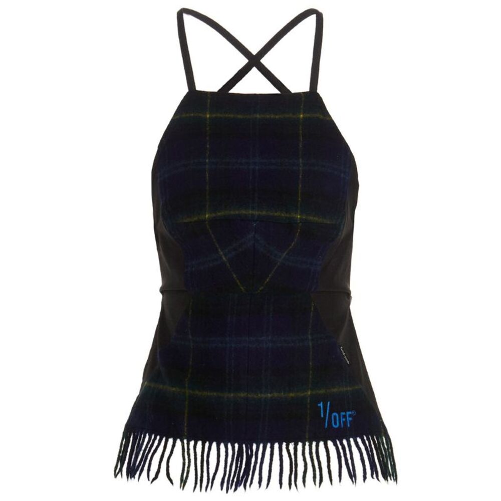 1/Off Women's Checked Scarf Top
